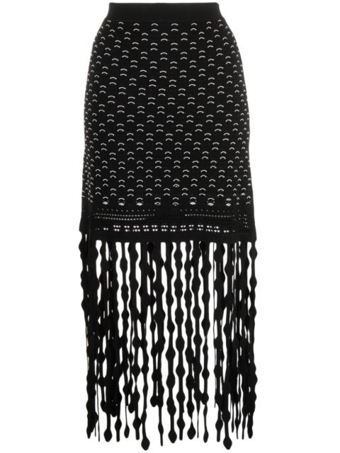 Filippa Lattice fringed skirt