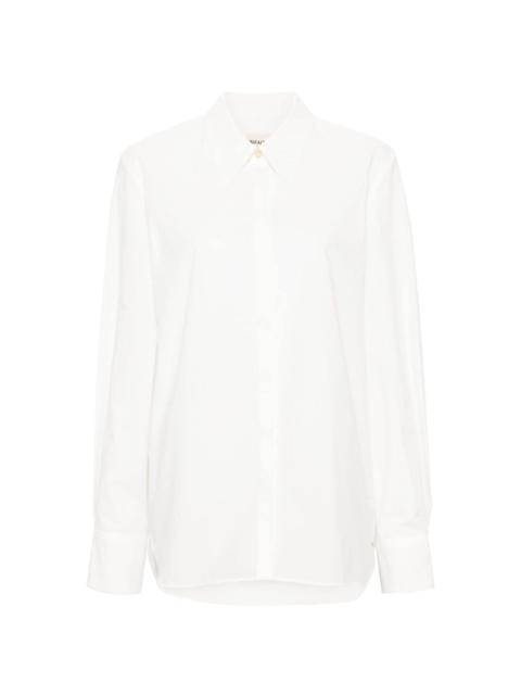 pointed-collar cotton shirt