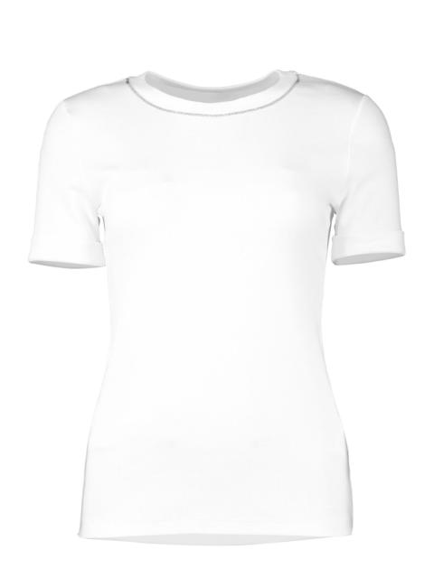 PESERICO Embroidered Neckline Tee