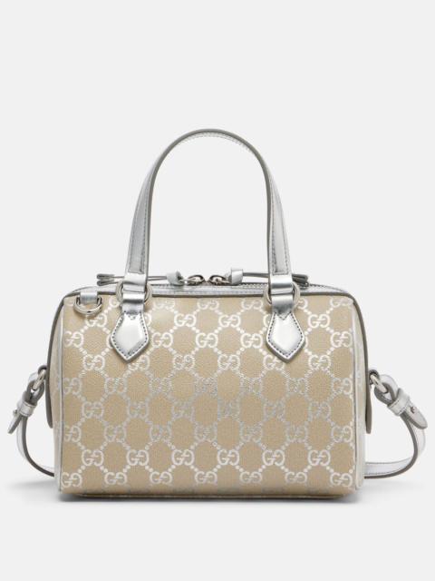 GUCCI GG Emblem leather-trimmed tote bag