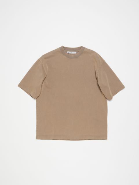 Crew neck t-shirt - Relaxed unisex fit - Taupe Brown