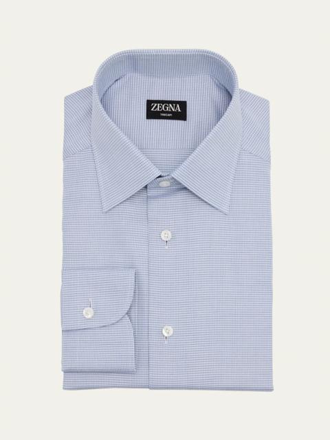 Men's Trecapi Cotton Micro-Pattern Dress Shirt