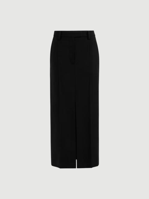 Brunello Cucinelli Virgin wool gabardine sartorial column skirt with monili