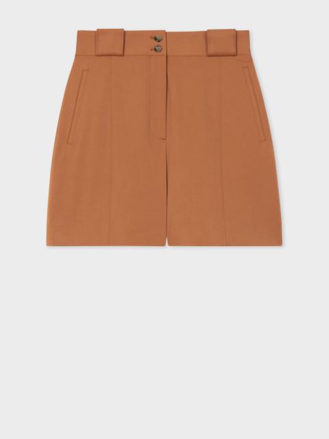 Paul Smith Stretch-Wool Brown Shorts