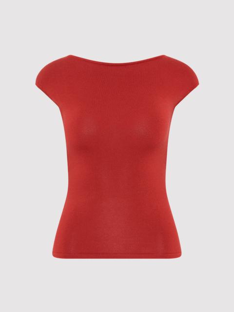 ST. AGNI Sculpted Ballet Knit Top - Rosso