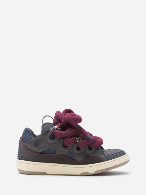 Lanvin CURB SNEAKERS IN LEATHER WITH SNAKE LACES
