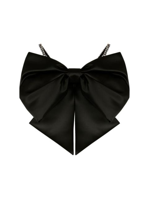 bow-detail crystal-embellished crop top