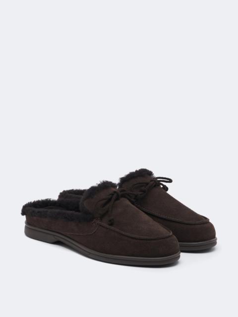 Yves Salomon Shearling-lined suede mules