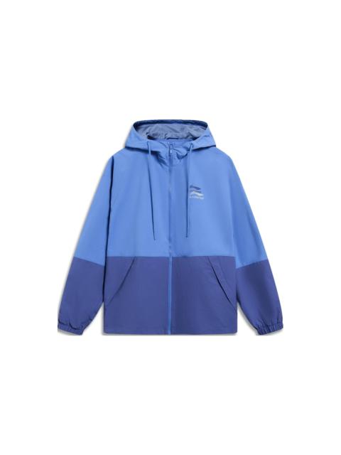 Li-Ning Double Logo Color Block Waterproof Hooded Jacket 'Blue' AFDT523-4