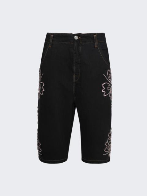 BLUEMARBLE Embroidered Baggy Shorts Black