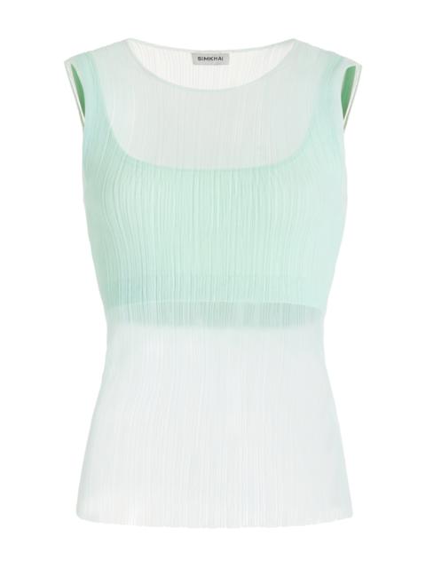 Oakley Sheer Plissé Tank Top blue