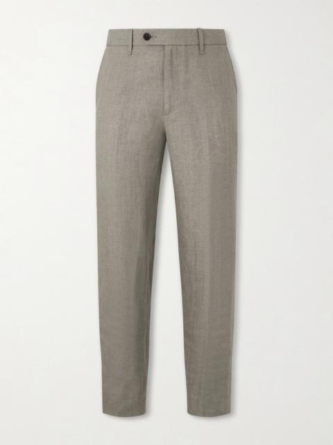rag & bone Evan Straight-Leg Pleated Linen Trousers