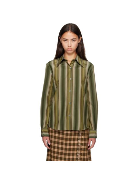 Marni Green Cotton Silk Shirt