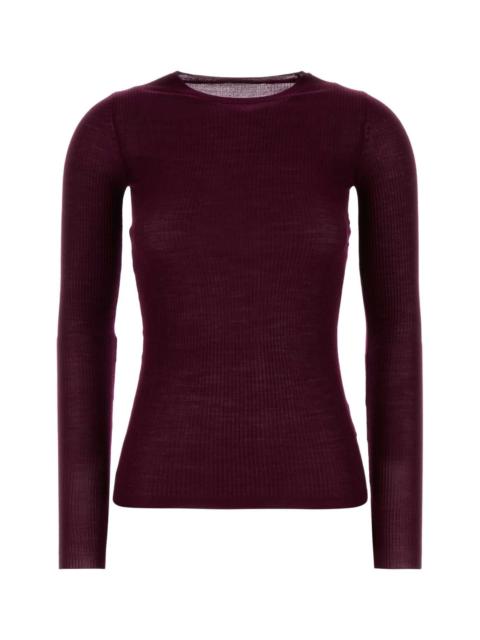 Jil Sander Jil Sander Ribbed Wool Sweater — Purple