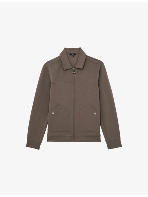 REISS Newland Zip-Through Stretch-Jersey Overshirt