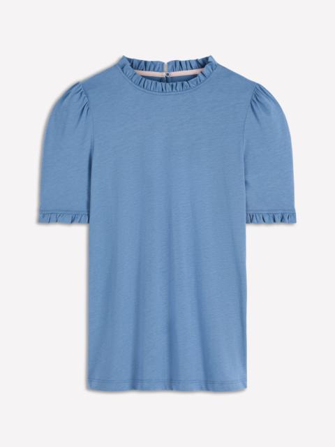 BODEN Supersoft Frill Detail T-shirt-Captains Blue