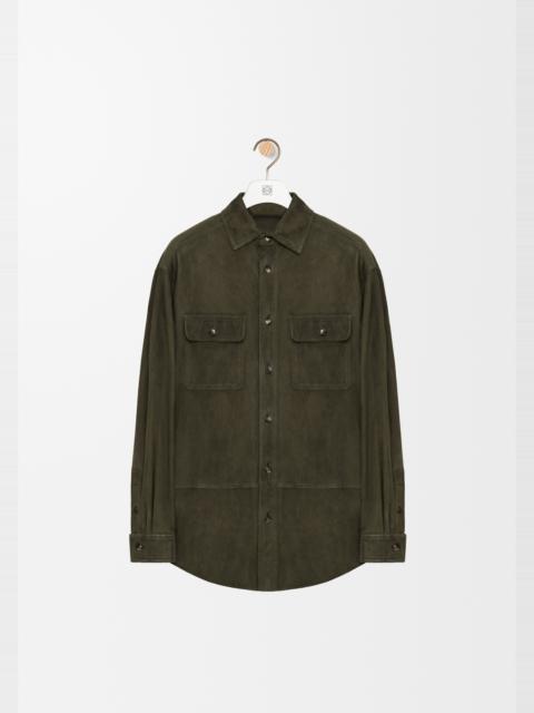 Loewe Overshirt in suede goatskin