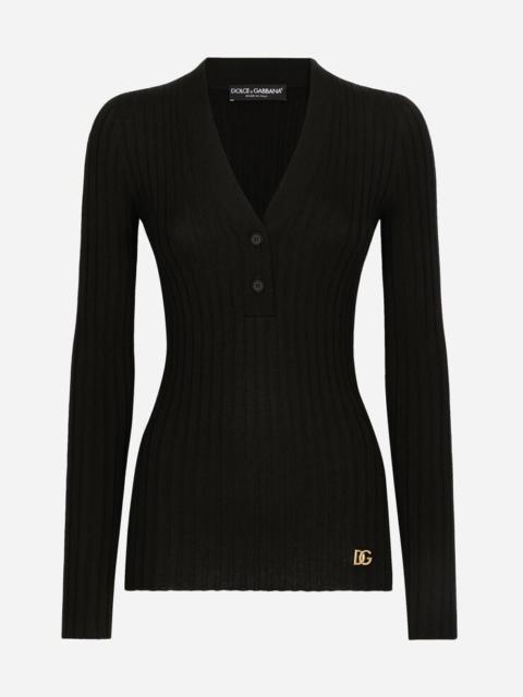 Dolce & Gabbana Wool flat-rib sweater