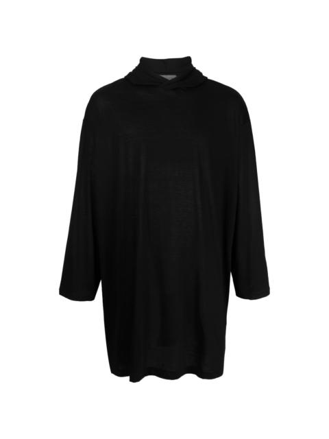 Yohji Yamamoto graphic-print long hoodie T-shirt