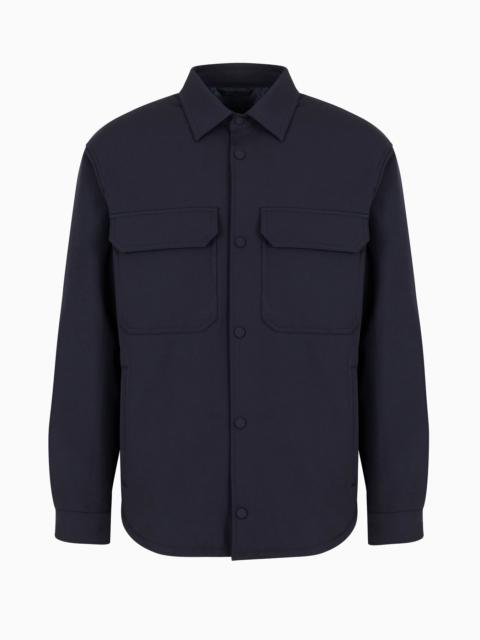 Soft nylon comfort-fit shirt jacket