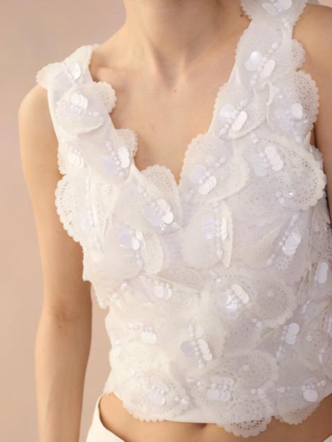 CYNTHIA ROWLEY Elle Embellished Hearts Top