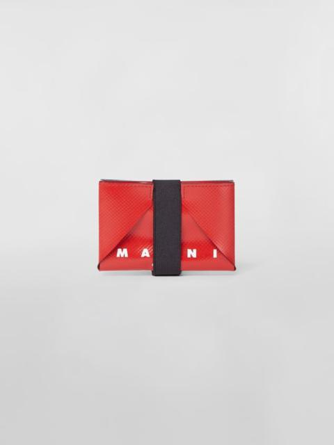 Marni RED AND GRAY PVC ORIGAMI CREDIT CARD HOLDER