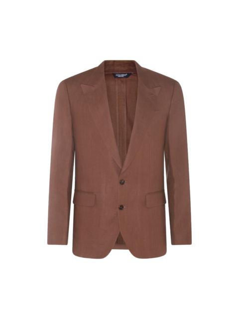 brown linen blazer