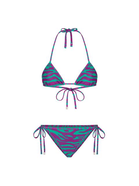 THE ATTICO TEAL AND BOUGANVILLE BIKINI
