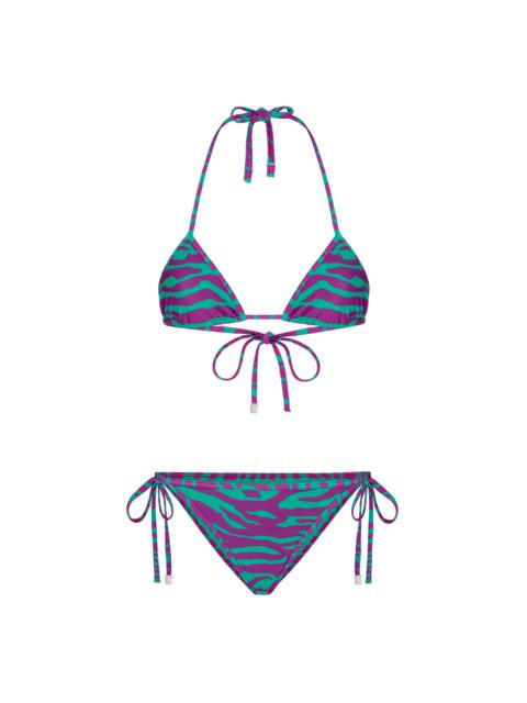 THE ATTICO TEAL AND BOUGANVILLE BIKINI