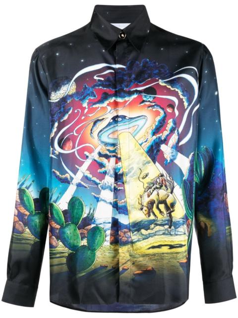 CASABLANCA Cowboy de L'Espace graphic-print silk shirt