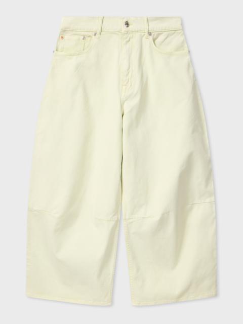 Paul Smith Women's Pale Yellow Denim Barrel-Leg Jeans