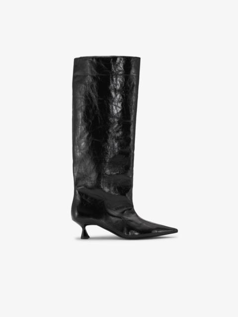 GANNI BLACK SOFT SLOUCHY HIGH SHAFT BOOTS