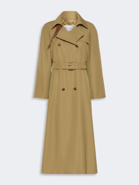 Max Mara GIUSTO Water-repellent wool-blend gabardine trench coat - KAKI