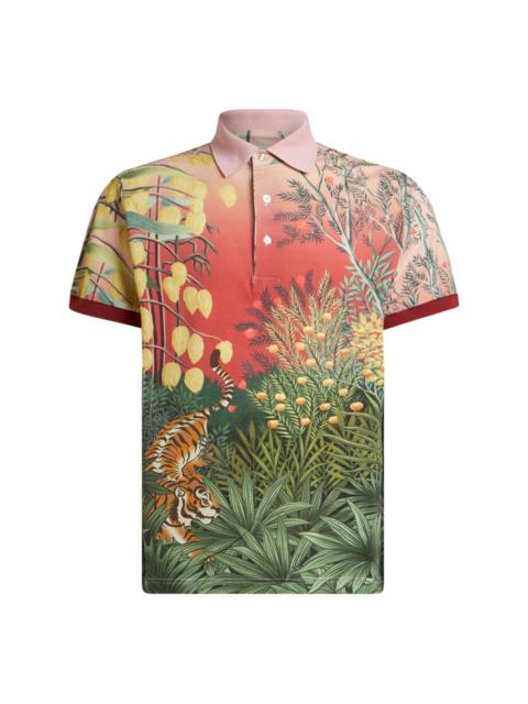 Etro graphic-print ombrÃ© polo shirt