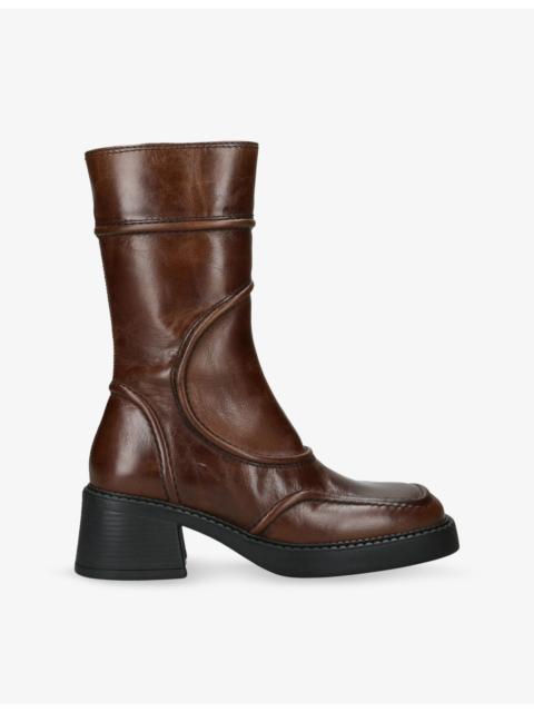 MIISTA Malene Leather Heeled Ankle Boots