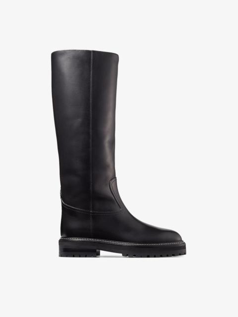 JIMMY CHOO Yomi Flat
Black Soft Vachetta Leather Knee-High Boots with Natural Shearling Lining