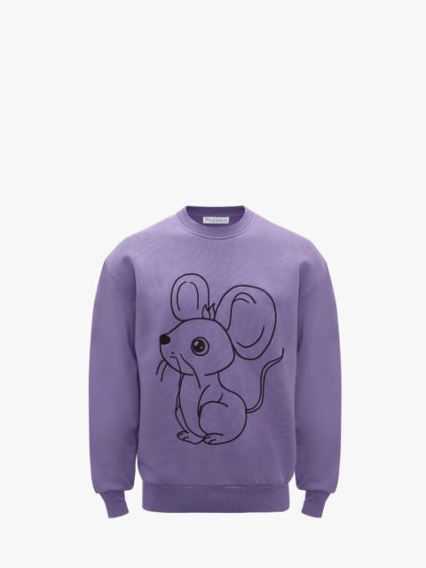 JW Anderson MOUSE EMBROIDERED SWEATSHIRT