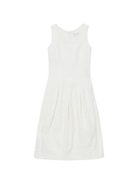 Comme des Garçons Comme des Garçons floral-embroidery pleated midi dress