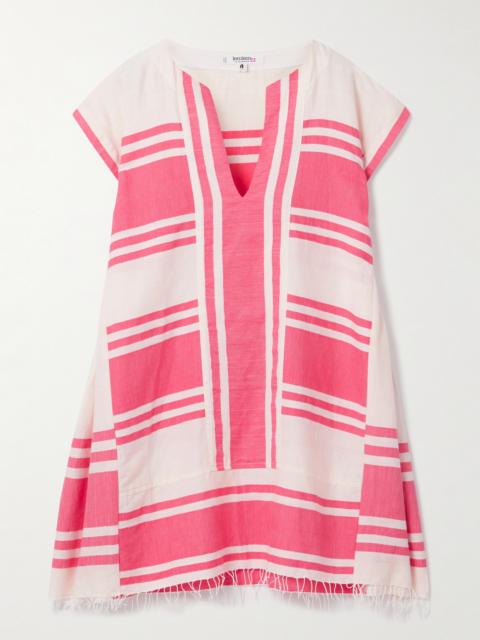 lemlem Elina Fringed Paneled Striped Cotton Kaftan