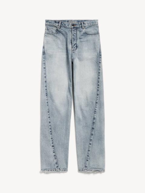 BALENCIAGA Women's Twisted Seam Jeans in Bleach Light Bleu