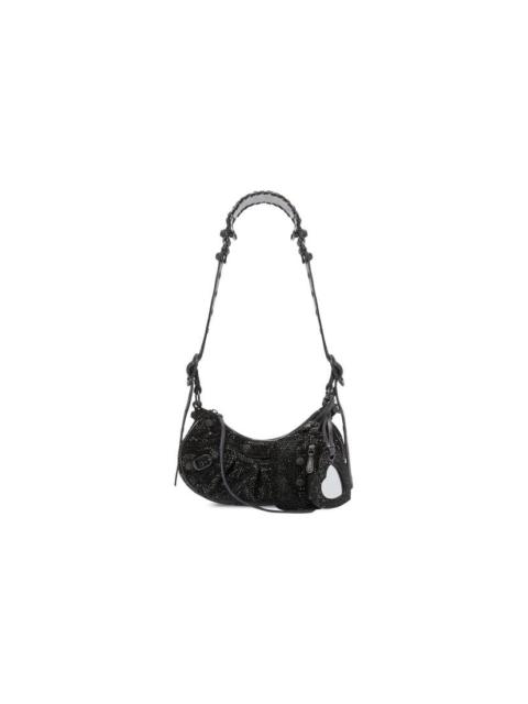 BALENCIAGA le cagole xs shoulder bag with rhinestones