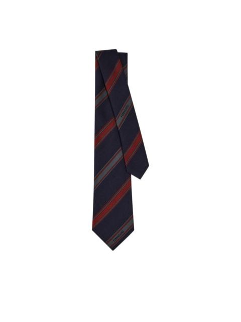 jacquard striped-pattern tie