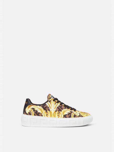 VERSACE Fendace Gold Baroque Greca Sneakers