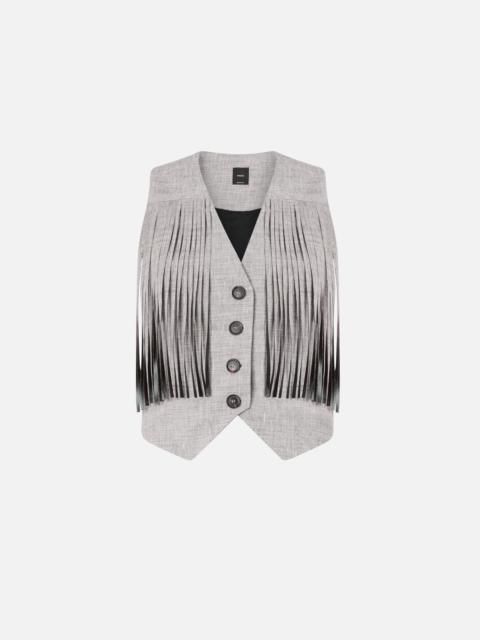 PINKO VEST WITH FRINGING