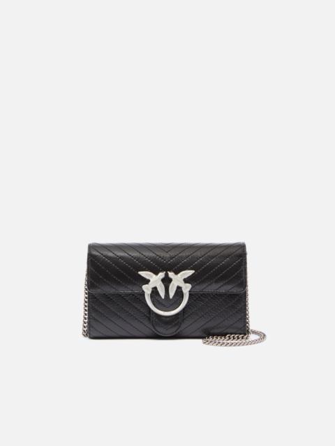 PINKO LOVE BAG ONE SMALL CROSSBODY BAG IN LEATHER