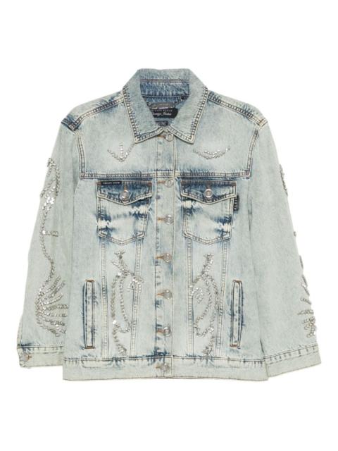 PHILIPP PLEIN crystal-embellished denim jacket