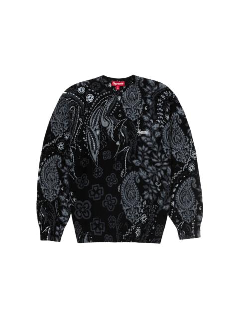 Supreme Supreme Silk Map Cardigan Black | REVERSIBLE