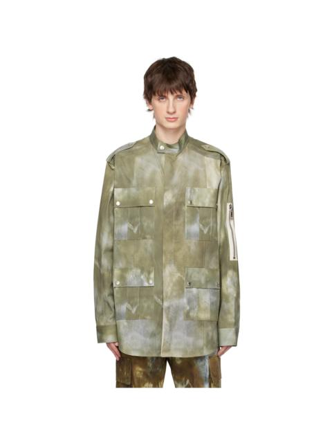 Balmain faded 효력 군 재킷