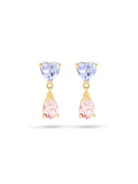 STONE AND STRAND Just the Two of Us Geranium Drop Earrings
