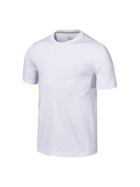 Nike Men's Nike Solid Color Round Neck Pullover Sports Short Sleeve White T-Shirt BQ2971-100